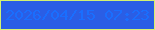 文字の大きさ：4、枠の色：d4f271、背景の色：2a5ee5、文字の色：1a6efe 無料ブログパーツのブログ時計