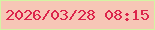 文字の大きさ：3、枠の色：d4f4a3、背景の色：f7c6b6、文字の色：dc254c 無料ブログパーツのブログ時計