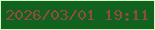 文字の大きさ：4、枠の色：d4fabd、背景の色：11611f、文字の色：904d3d 無料ブログパーツのブログ時計