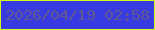 文字の大きさ：3、枠の色：d4fd18、背景の色：383be0、文字の色：615793 無料ブログパーツのブログ時計