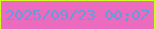 文字の大きさ：2、枠の色：d4fd28、背景の色：eb6bbf、文字の色：619ddb 無料ブログパーツのブログ時計