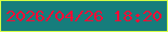 文字の大きさ：5、枠の色：d4fd45、背景の色：167d7c、文字の色：f60c35 無料ブログパーツのブログ時計