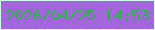文字の大きさ：1、枠の色：d4fdf4、背景の色：a366dc、文字の色：2ab148 無料ブログパーツのブログ時計