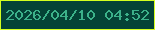 文字の大きさ：2、枠の色：d4fe1f、背景の色：044236、文字の色：3cb18a 無料ブログパーツのブログ時計