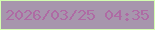 文字の大きさ：2、枠の色：d4ffb1、背景の色：a796ad、文字の色：ae6ba4 無料ブログパーツのブログ時計