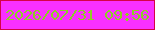 文字の大きさ：2、枠の色：d50247、背景の色：f930ff、文字の色：8cce25 無料ブログパーツのブログ時計