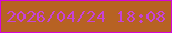 文字の大きさ：2、枠の色：d505da、背景の色：b76223、文字の色：c842d7 無料ブログパーツのブログ時計
