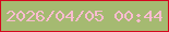 文字の大きさ：3、枠の色：d5071e、背景の色：a5ba71、文字の色：fabcd1 無料ブログパーツのブログ時計