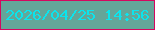 文字の大きさ：2、枠の色：d5075f、背景の色：64a699、文字の色：0be5ed 無料ブログパーツのブログ時計