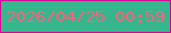 文字の大きさ：1、枠の色：d50792、背景の色：36b68d、文字の色：fd6179 無料ブログパーツのブログ時計