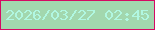 文字の大きさ：1、枠の色：d50963、背景の色：a2d7ae、文字の色：b1f7e1 無料ブログパーツのブログ時計