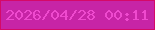 文字の大きさ：3、枠の色：d50967、背景の色：c724a6、文字の色：ef4acf 無料ブログパーツのブログ時計