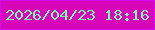 文字の大きさ：1、枠の色：d509f5、背景の色：d806b9、文字の色：7bfaaf 無料ブログパーツのブログ時計
