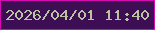 文字の大きさ：4、枠の色：d50ab0、背景の色：3e0e54、文字の色：b9c2a1 無料ブログパーツのブログ時計
