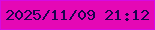文字の大きさ：3、枠の色：d50ae5、背景の色：e508b5、文字の色：1c034e 無料ブログパーツのブログ時計