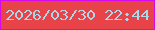 文字の大きさ：1、枠の色：d50ae9、背景の色：e74348、文字の色：aad8e9 無料ブログパーツのブログ時計