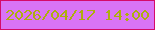 文字の大きさ：5、枠の色：d50b6a、背景の色：d974f6、文字の色：adae0e 無料ブログパーツのブログ時計