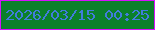 文字の大きさ：3、枠の色：d510fd、背景の色：0b802b、文字の色：417cdc 無料ブログパーツのブログ時計