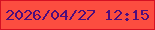 文字の大きさ：5、枠の色：d51123、背景の色：fc4d40、文字の色：4e0d7c 無料ブログパーツのブログ時計
