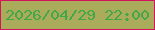 文字の大きさ：2、枠の色：d5125e、背景の色：abac5b、文字の色：41a747 無料ブログパーツのブログ時計