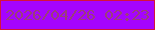 文字の大きさ：2、枠の色：d5133c、背景の色：a504fe、文字の色：9b3e7b 無料ブログパーツのブログ時計
