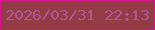 文字の大きさ：1、枠の色：d5158d、背景の色：953b46、文字の色：ae5898 無料ブログパーツのブログ時計