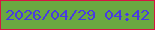 文字の大きさ：3、枠の色：d51643、背景の色：6aa941、文字の色：483be1 無料ブログパーツのブログ時計