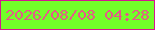 文字の大きさ：1、枠の色：d51690、背景の色：72ff29、文字の色：e55b88 無料ブログパーツのブログ時計