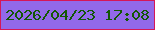 文字の大きさ：3、枠の色：d51758、背景の色：9269e9、文字の色：135705 無料ブログパーツのブログ時計