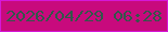文字の大きさ：3、枠の色：d518d8、背景の色：c80a7d、文字の色：33564a 無料ブログパーツのブログ時計