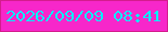 文字の大きさ：4、枠の色：d51c8d、背景の色：f727ca、文字の色：01eff8 無料ブログパーツのブログ時計