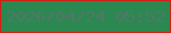 文字の大きさ：5、枠の色：d51d14、背景の色：2a8850、文字の色：55756b 無料ブログパーツのブログ時計