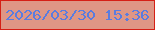 文字の大きさ：5、枠の色：d52016、背景の色：df9685、文字の色：5a7ce0 無料ブログパーツのブログ時計