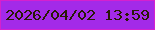 文字の大きさ：2、枠の色：d520ce、背景の色：a32ae8、文字の色：291a05 無料ブログパーツのブログ時計
