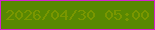 文字の大きさ：2、枠の色：d521cf、背景の色：588801、文字の色：799700 無料ブログパーツのブログ時計