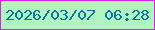 文字の大きさ：3、枠の色：d522e8、背景の色：b1f4bf、文字の色：0777a4 無料ブログパーツのブログ時計
