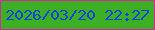文字の大きさ：4、枠の色：d525a3、背景の色：3caf24、文字の色：0e44de 無料ブログパーツのブログ時計