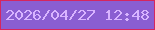 文字の大きさ：4、枠の色：d5265f、背景の色：8a5ed2、文字の色：d8b4ff 無料ブログパーツのブログ時計