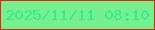文字の大きさ：2、枠の色：d52911、背景の色：76f08e、文字の色：32ec8d 無料ブログパーツのブログ時計