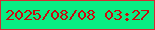 文字の大きさ：4、枠の色：d52c32、背景の色：09ed83、文字の色：ca0a0e 無料ブログパーツのブログ時計
