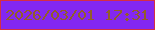 文字の大きさ：4、枠の色：d52e43、背景の色：8327f0、文字の色：915d2a 無料ブログパーツのブログ時計
