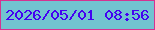 文字の大きさ：1、枠の色：d53291、背景の色：72c3d0、文字の色：4401f1 無料ブログパーツのブログ時計