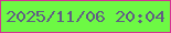 文字の大きさ：4、枠の色：d53293、背景の色：6df944、文字の色：605f83 無料ブログパーツのブログ時計