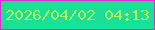 文字の大きさ：1、枠の色：d532c9、背景の色：1bdf96、文字の色：b1f863 無料ブログパーツのブログ時計