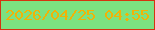 文字の大きさ：3、枠の色：d53310、背景の色：7ce181、文字の色：f1b207 無料ブログパーツのブログ時計