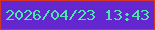 文字の大きさ：5、枠の色：d53425、背景の色：6426ce、文字の色：4ce5ad 無料ブログパーツのブログ時計