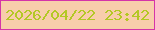 文字の大きさ：4、枠の色：d534a8、背景の色：f8cdab、文字の色：b3c825 無料ブログパーツのブログ時計