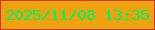 文字の大きさ：5、枠の色：d53523、背景の色：eca30f、文字の色：00f661 無料ブログパーツのブログ時計