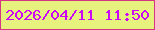 文字の大きさ：3、枠の色：d53582、背景の色：e6f27d、文字の色：ca08f6 無料ブログパーツのブログ時計