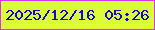 文字の大きさ：5、枠の色：d535ec、背景の色：dcfb38、文字の色：1607d9 無料ブログパーツのブログ時計